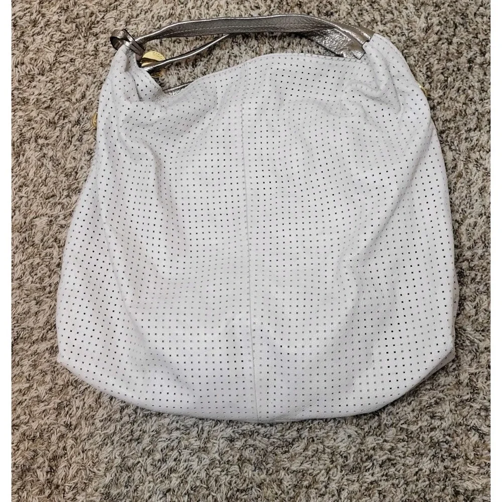 Laura Di Maggio Women's Leather Satchel Hobo Style Handbag Off White XL - Picture 3 of 14